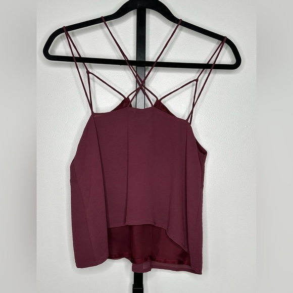 Millau Women Burgundy Cropped Spaghetti Strap Camisole - Picture 2 of 3